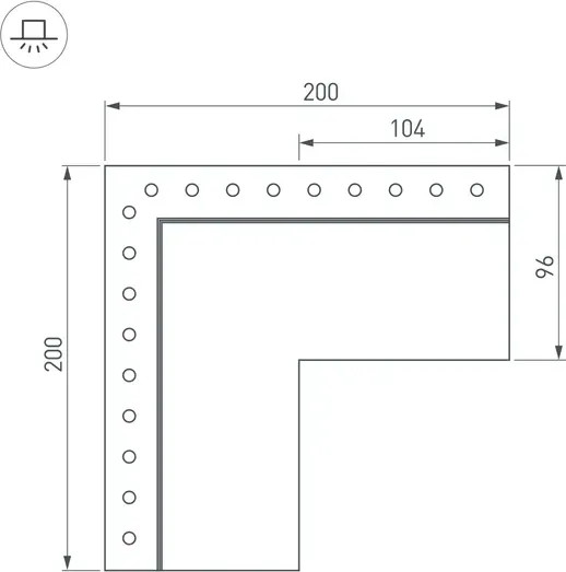 Изображение товара Угол профиля для светодиодной ленты Arlight SL-LINIA55-FANTOM-EDGE внешний / 030137