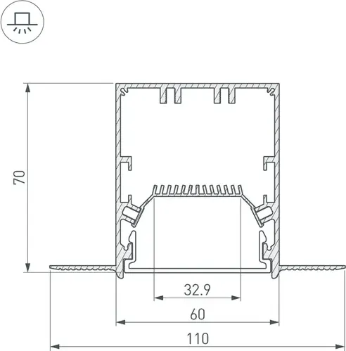 Изображение товара Угол профиля для светодиодной ленты Arlight SL-LINIA55-FANTOM-135 / 030129