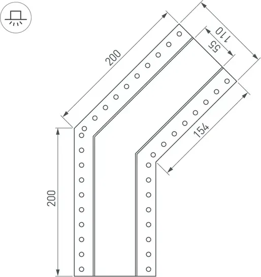 Изображение товара Угол профиля для светодиодной ленты Arlight SL-LINIA55-FANTOM-135 / 030129