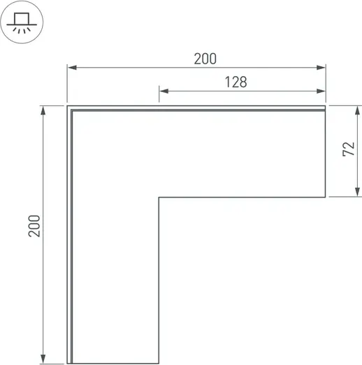 Изображение товара Угол профиля для светодиодной ленты Arlight SL-LINIA55-FANTOM внешний / 030131
