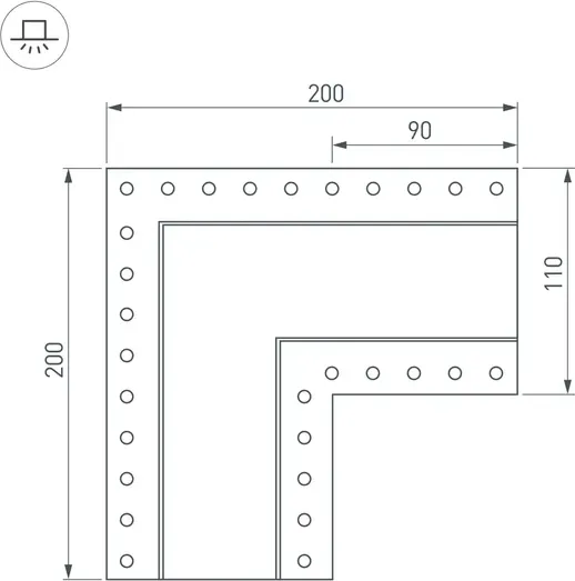 Изображение товара Угол профиля для светодиодной ленты Arlight SL-LINIA55-FANTOM / 030132