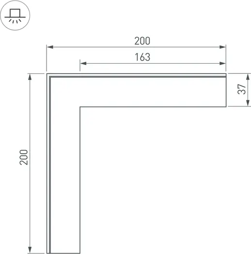 Изображение товара Угол профиля для светодиодной ленты Arlight SL-LINIA45-FANTOM внешний / 030105