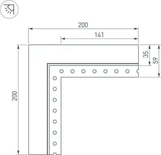 Изображение товара Коннектор для профиля для светодиодной ленты Arlight SL-LINIA32-FANTOM-EDGE внутренний / 030100