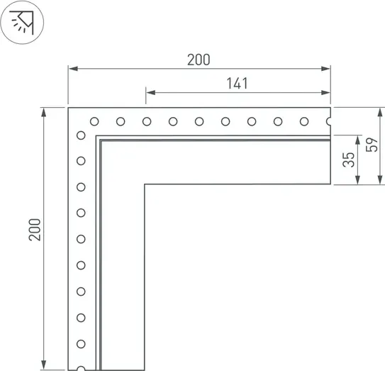 Изображение товара Коннектор для профиля для светодиодной ленты Arlight SL-LINIA32-FANTOM-EDGE внешний / 030101