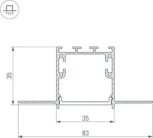 Изображение товара Коннектор для профиля для светодиодной ленты Arlight SL-LINIA32-FANTOM-135 / 030093