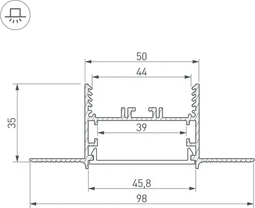 Изображение товара Коннектор для профиля для светодиодной ленты Arlight SL-LINIA45-FANTOM / 030106