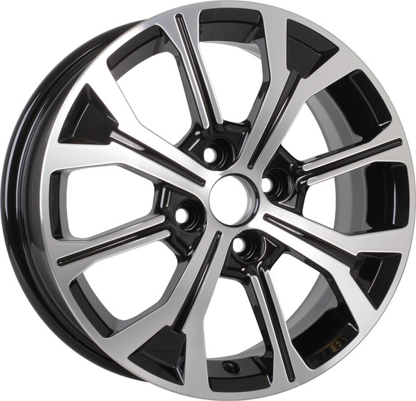 Изображение товара Литой диск KDW KD1549 Vesta 15x6" 4x100мм DIA 60.1мм ET 50мм (Black Front Polished)