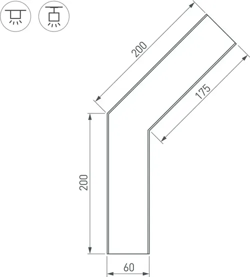 Изображение товара Коннектор для профиля для светодиодной ленты Arlight SL-LINE-6070-135 / 030138