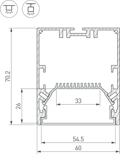 Изображение товара Коннектор для профиля для светодиодной ленты Arlight SL-LINE-6070-135 / 030138
