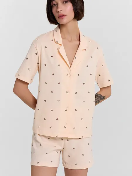 Изображение товара Пижама Mark Formelle 592553 (р.164/170-92-98, цветочки на персиковом креме)
