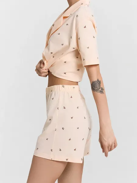 Изображение товара Пижама Mark Formelle 592553 (р.164/170-100-106, цветочки на персиковом креме)