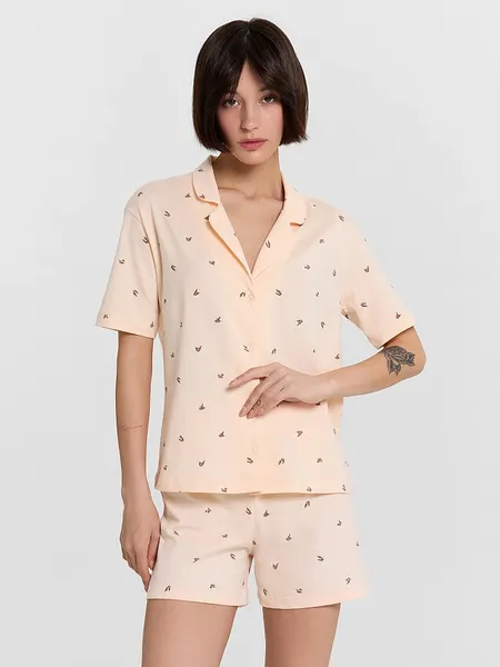 Изображение товара Пижама Mark Formelle 592553 (р.164/170-100-106, цветочки на персиковом креме)