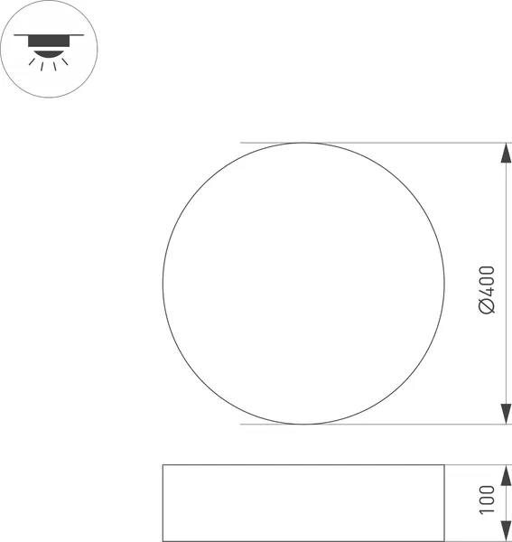 Изображение товара Потолочный светильник Arlight SP-TOR-PILL-PRISM-R400-25W Day4000 BK 100deg / 022996(3)