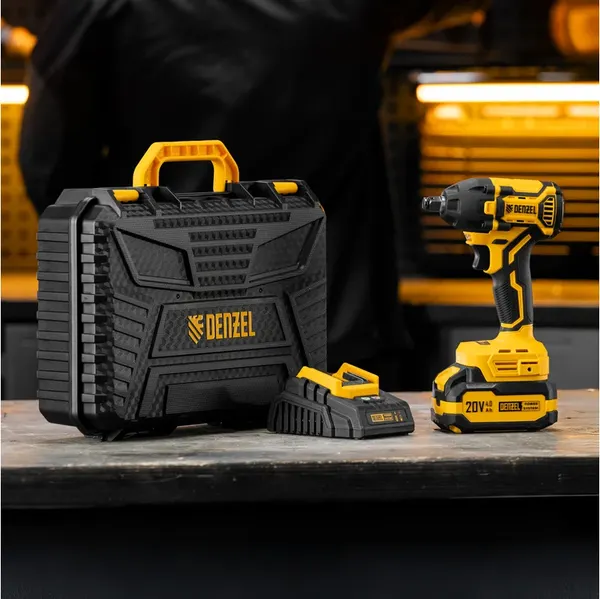 Изображение товара Аккумуляторный гайковерт Denzel CIWH-BL-20-350 / 26520