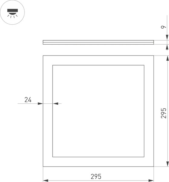 Изображение товара Панель светодиодная Arlight DL-INTENSO-S300x300-18W Warm3000 WH / 043551