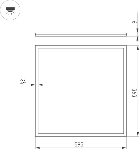Изображение товара Панель светодиодная Arlight DL-INTENSO-S600x600-40W White6000 WH / 038431