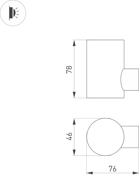 Изображение товара Бра уличное Arlight LGD-RAY-WALL-R46-3W Warm3000 GR / 033310(1)