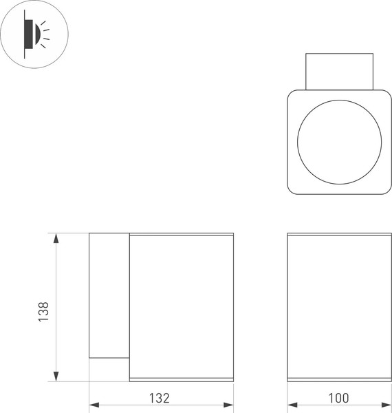 Изображение товара Бра уличное Arlight LGD-EVO-WALL-S100x100-12W Warm3000 GR / 046193