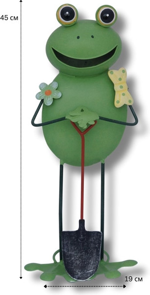 Изображение товара Фигурка для сада Klesto Лягушка прораб с лопатой Z26407