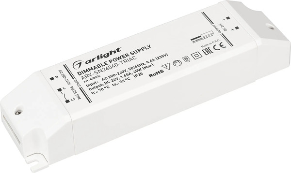 Изображение товара Блок питания для светильника Arlight ARV-SN24040-TRIAC / 030934
