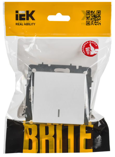 Изображение товара Выключатель IEK Brite BR-V10-1-10-K91 (арктический белый)