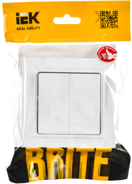 Изображение товара Выключатель IEK Brite BR-V20-0-10-K91-F (арктический белый)