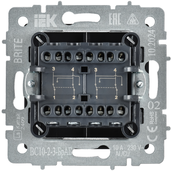 Изображение товара Выключатель IEK Brite BR-V23-0-10-K91 (арктический белый)