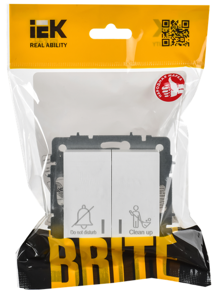 Изображение товара Выключатель IEK Brite BR-V20-2-10-K91 (арктический белый)