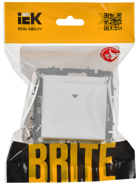 Изображение товара Выключатель IEK Brite BR-V11-0-10-K91 (арктический белый)