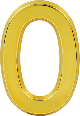 Изображение товара Цифра дверная Нора-М 0 50мм самоклеющаяся / 20082 (золотистый, пластик)