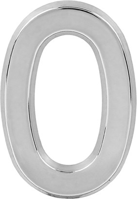 Изображение товара Цифра дверная Нора-М 0 50мм самоклеющаяся / 20091 (хром, пластик)