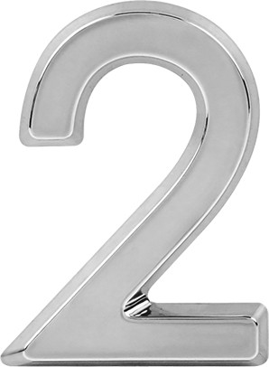 Изображение товара Цифра дверная Нора-М 2 50мм самоклеющаяся / 20084 (хром, пластик)