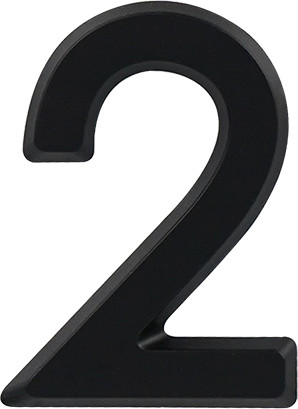 Изображение товара Цифра дверная Нора-М 2 50мм самоклеющаяся / 20093 (черный, пластик)