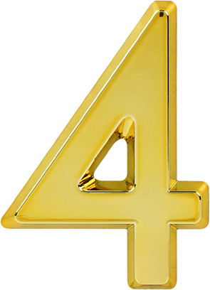 Изображение товара Цифра дверная Нора-М 4 50мм самоклеющаяся / 20077 (золотистый, пластик)