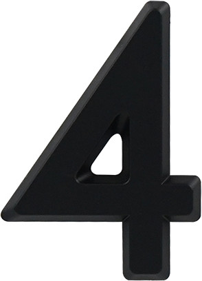Изображение товара Цифра дверная Нора-М 4 50мм самоклеющаяся / 20095 (черный, пластик)