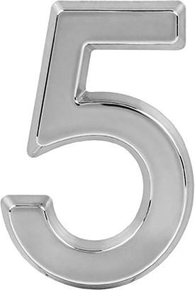 Изображение товара Цифра дверная Нора-М 5 50мм самоклеющаяся / 20087 (хром, пластик)