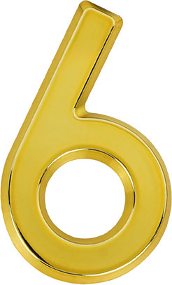 Изображение товара Цифра дверная Нора-М 6 (9) 50мм самоклеющаяся / 20079 (золотистый, пластик)