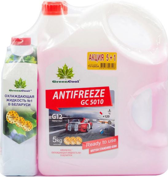 Изображение товара Антифриз GreenCool G12+ / 791685А (5+1кг, красный)
