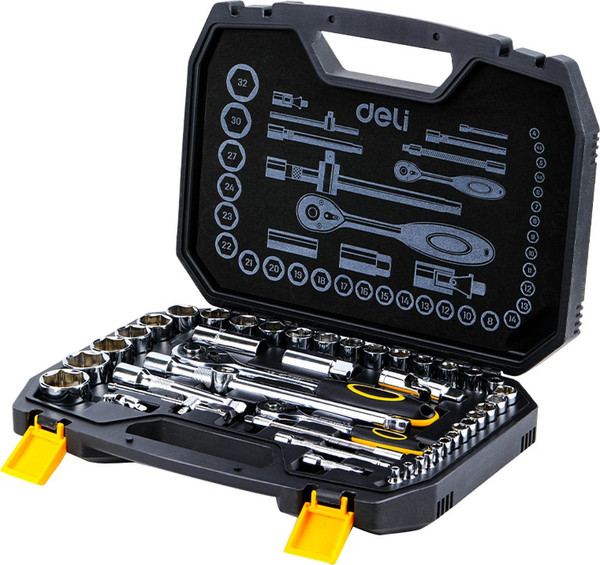 Изображение товара Универсальный набор инструментов Deli EDL1044 (44пр, серебристый, чемодан)