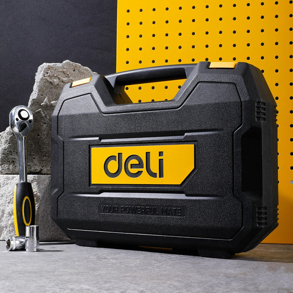 Изображение товара Универсальный набор инструментов Deli EDL1044 (44пр, серебристый, чемодан)