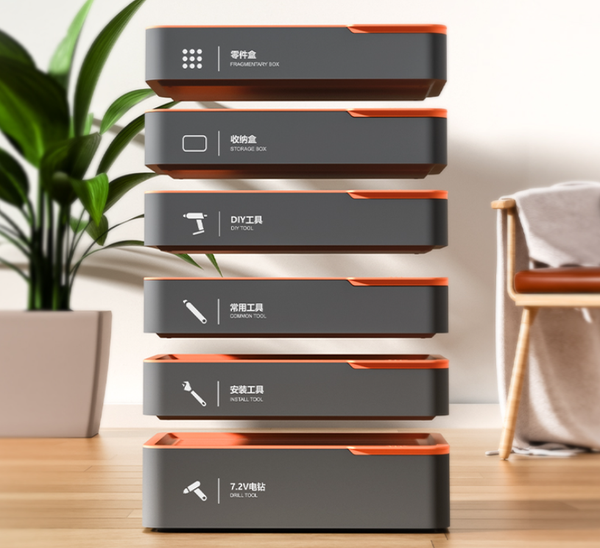 Изображение товара Универсальный набор инструментов Deli Home / H1001-E (8пр, серый/оранжевый, бокс)