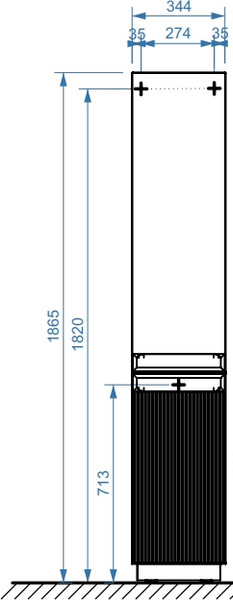 Изображение товара Шкаф-пенал для ванной Belux Базель П 35 (180, светлый миндаль матовый)