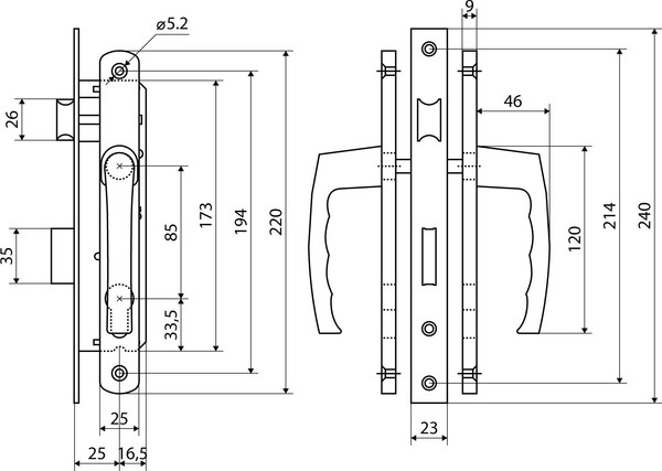 Изображение товара Замок врезной БУЛАТ ЗВ4-1.25.01.8017 без МЦ (коричневый)