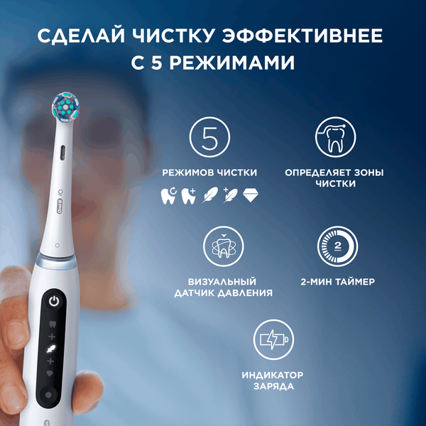 Изображение товара Электрическая зубная щетка Braun Oral-B Series 5 / iOG5.1A6.1DK (белый)