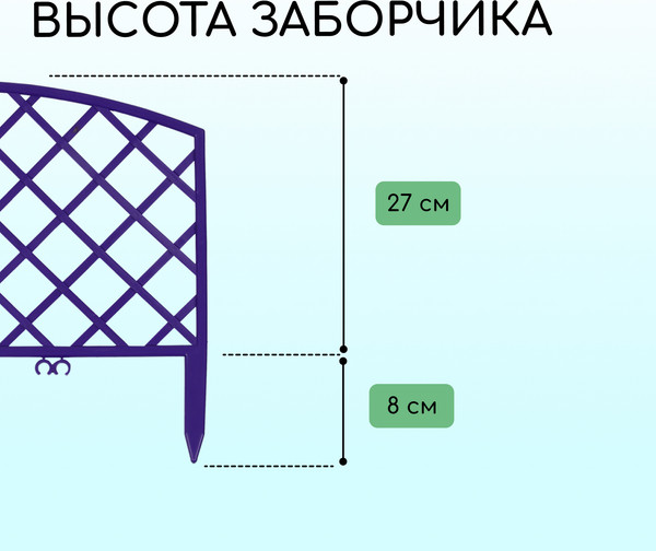 Изображение товара Изгородь декоративная GREENGO Romanika 35x220см 5 секций (сиреневый)