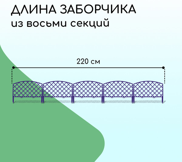 Изображение товара Изгородь декоративная GREENGO Romanika 35x220см 5 секций (сиреневый)