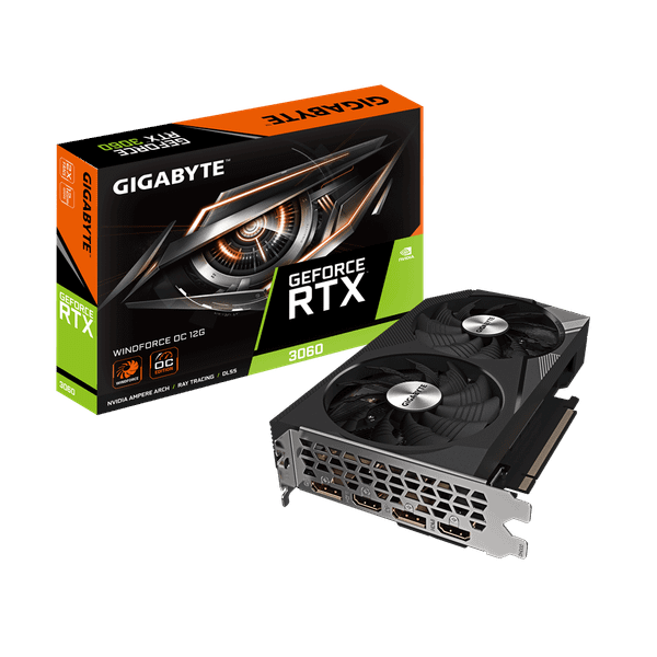 Изображение товара Видеокарта Gigabyte RTX 3060 Windforce OC 12GB GDDR6 rev. 2.0 (GV-N3060WF2OC-12GD .i)