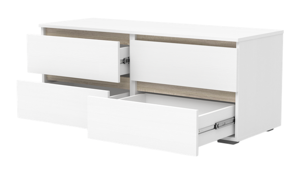 Изображение товара Тумба Кортекс-мебель Бари 120 4ш (белый/белый/дуб сонома)