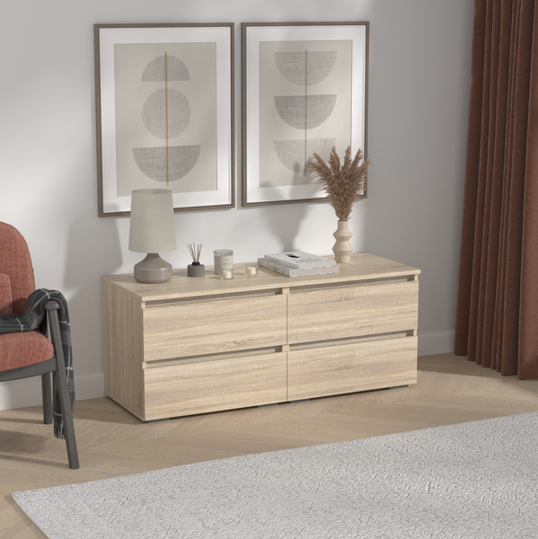 Изображение товара Тумба Кортекс-мебель Бари 120 4ш (дуб сонома/дуб сонома/дуб сонома)