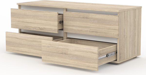 Изображение товара Тумба Кортекс-мебель Бари 120 4ш (дуб сонома/дуб сонома/белый)